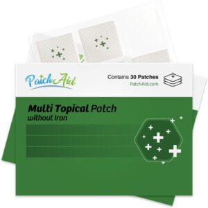 PatchAid Multi Plus Topical Patch Without Iron | Supports Daily Energy | 8 Hour Wear for Easy Absorption | 30 Day Supply