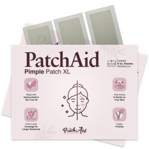 Hydrocolloid Pimple Spot Treatment XL Patch with Tea Tree Oil by PatchAid (10 Count)