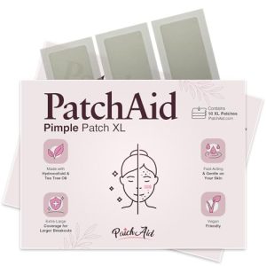Hydrocolloid Pimple Spot Treatment XL Patch with Tea Tree Oil by PatchAid (10 Count)