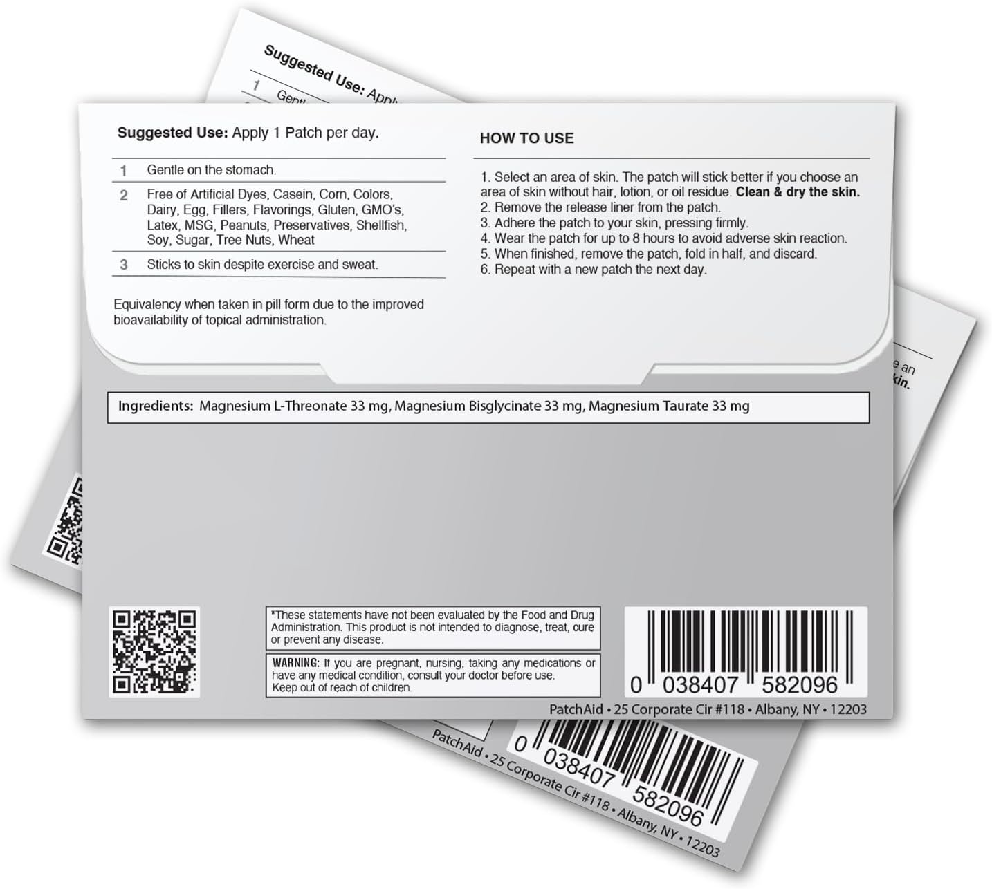 PatchAid Triple Magnesium Patch Complex Topical Patch 30-Day Supply - Image 2